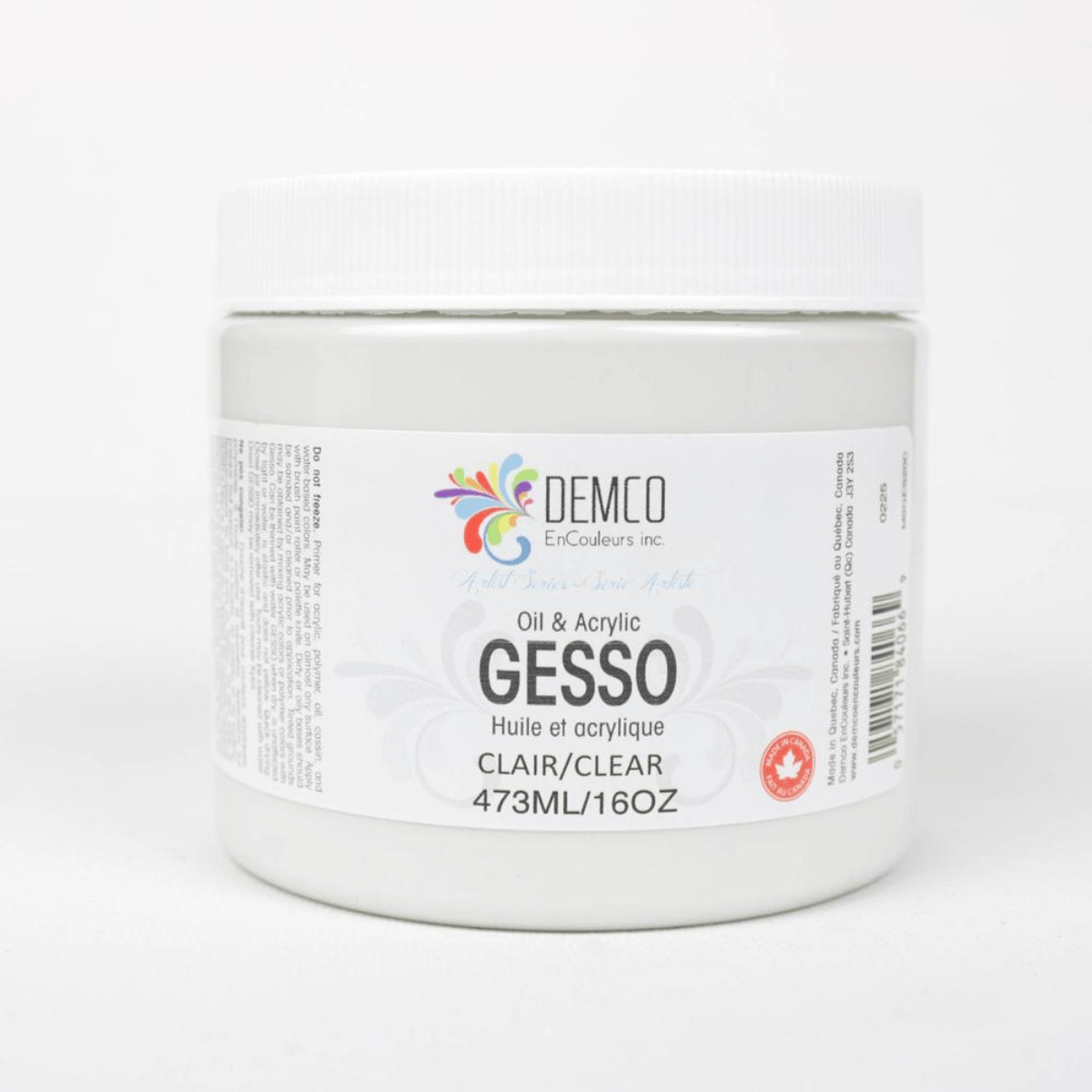 DEMCO EnCouleurs Acrylic Ground Demco - Clear Gesso - 473mL Jar
