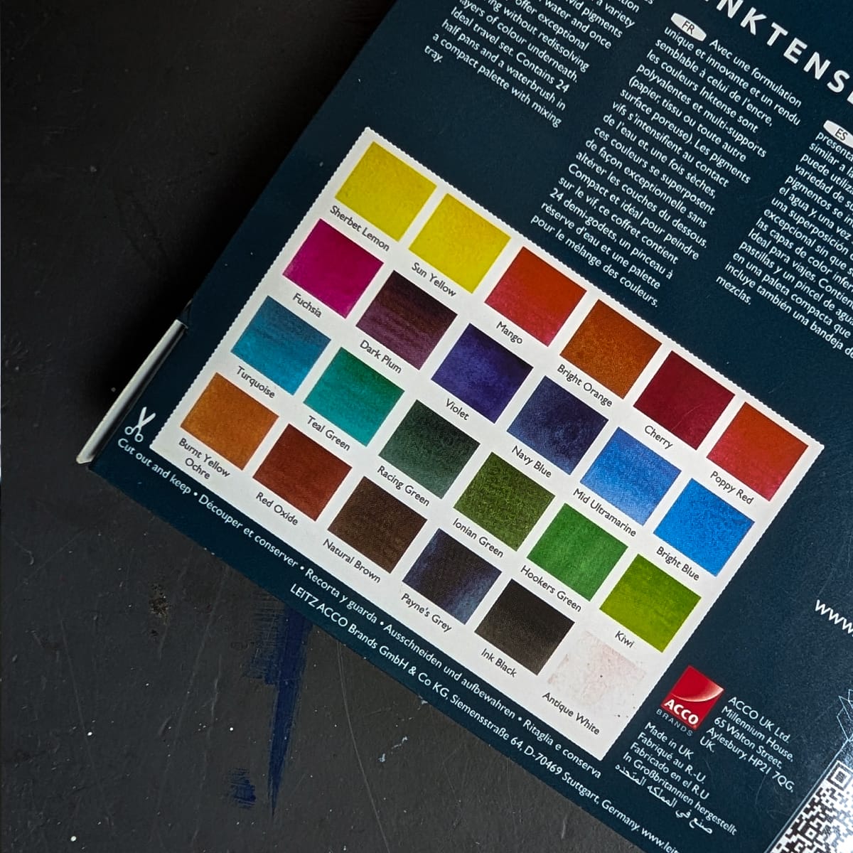Derwent Inktense Derwent - Inktense - Permanent Watercolours - Paint Pan Set - 24 Colours