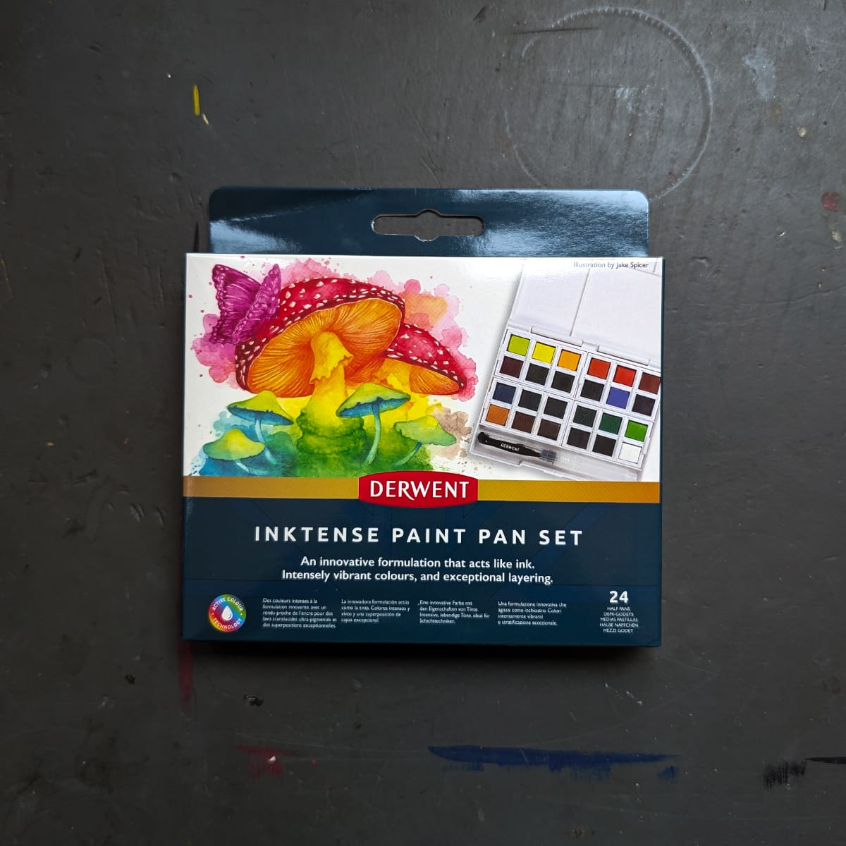 Derwent Inktense Derwent - Inktense - Permanent Watercolours - Paint Pan Set - 24 Colours