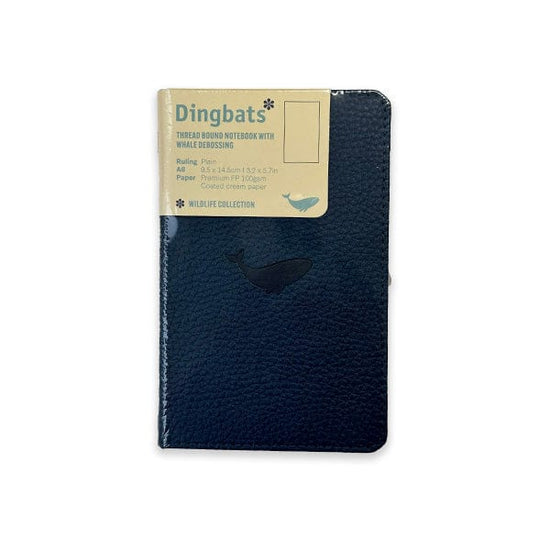 Dingbats Notebook - Blank Dingbats - Pocket Notebook - 9.5x14.5cm - Blue Whale - Plain Pages - Item #D5406BL