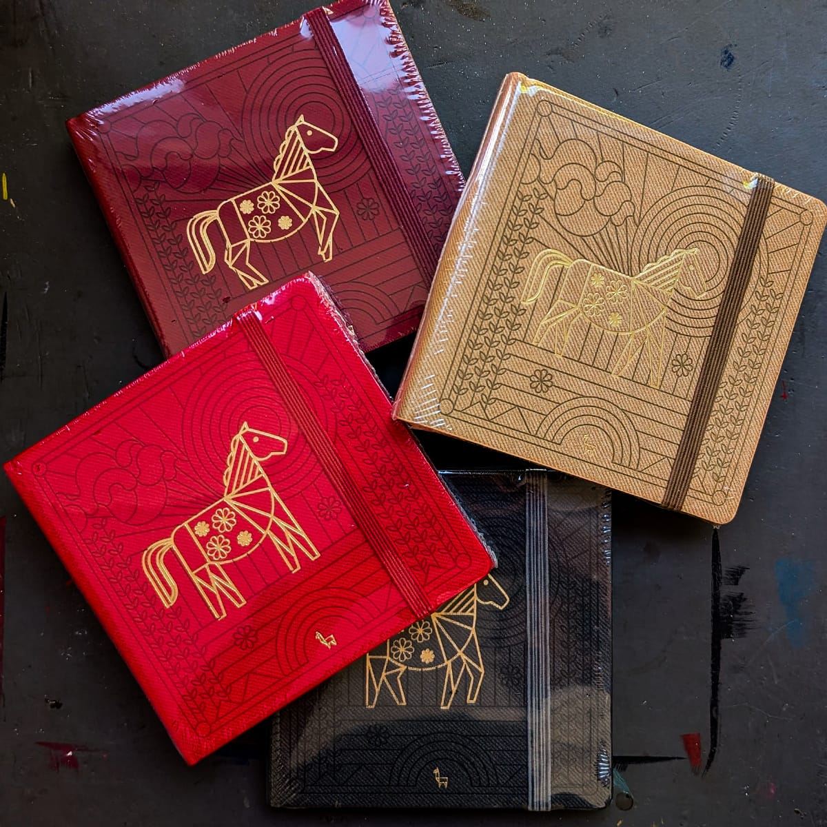 Etchr Sketchbook - Hardcover Etchr - Accordion Stack - Fire Horse Limited Edition - Set of 4 Mini Sketchbooks
