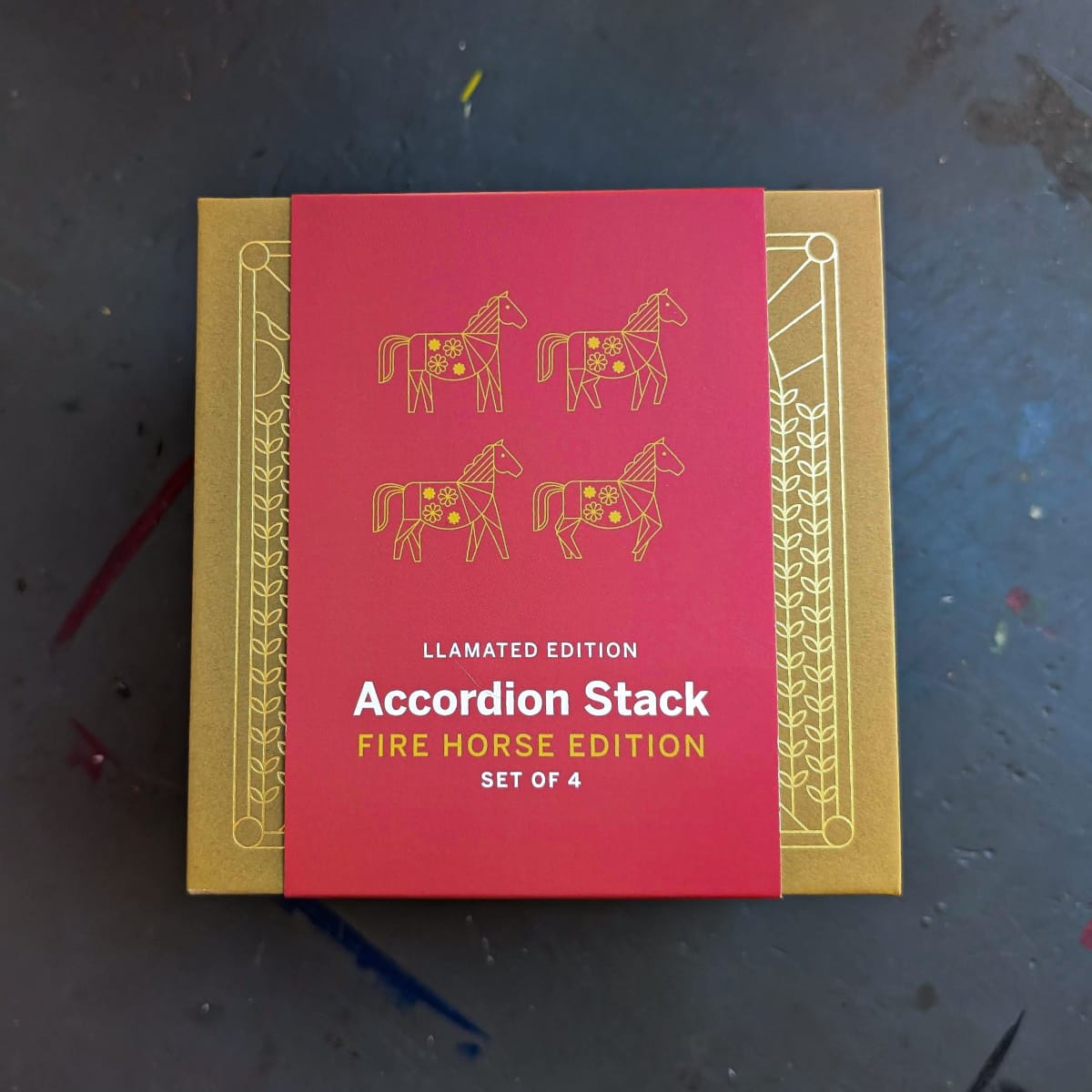 Etchr Sketchbook - Hardcover Etchr - Accordion Stack - Fire Horse Limited Edition - Set of 4 Mini Sketchbooks