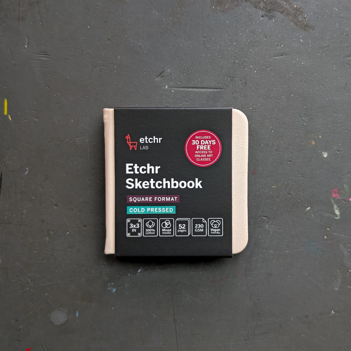 Etchr Sketchbook - Hardcover Etchr - Miniature Sketchbook - Square - 3x3"