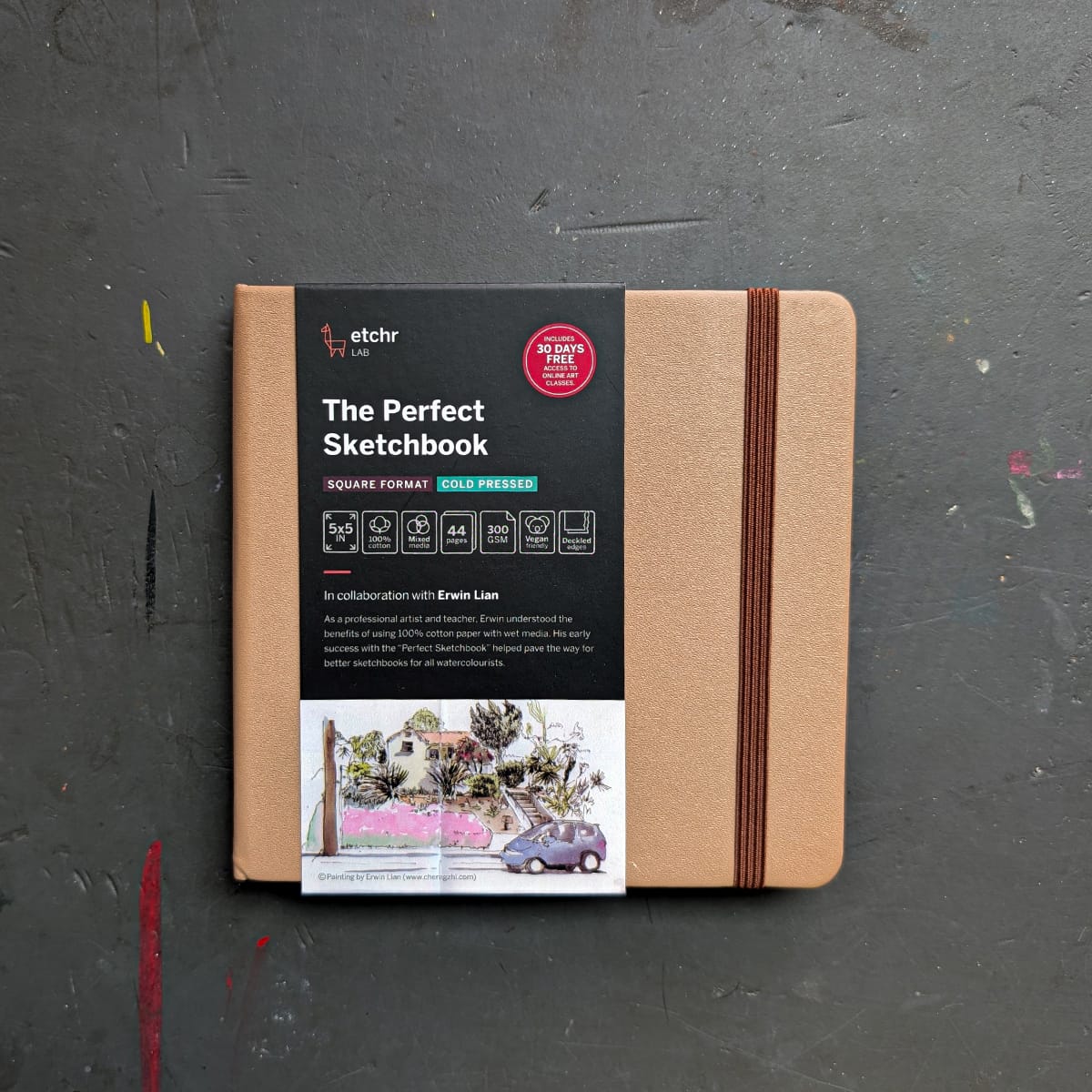 Etchr Sketchbook - Hardcover Etchr - Perfect Sketchbook - Deckle Edge - Square - 5x5"