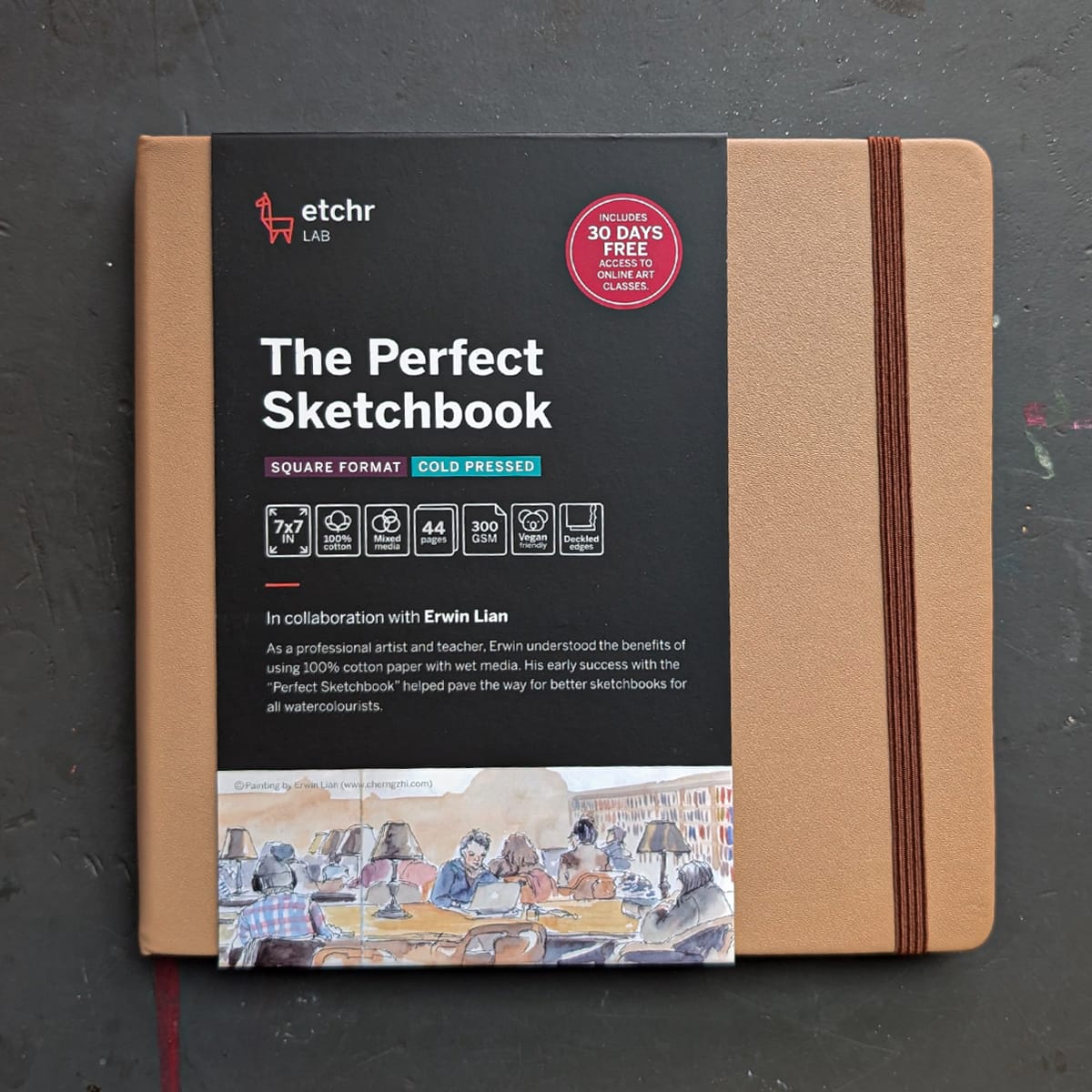 Etchr Sketchbook - Hardcover Etchr - Perfect Sketchbook - Deckle Edge - Square - 7x7"
