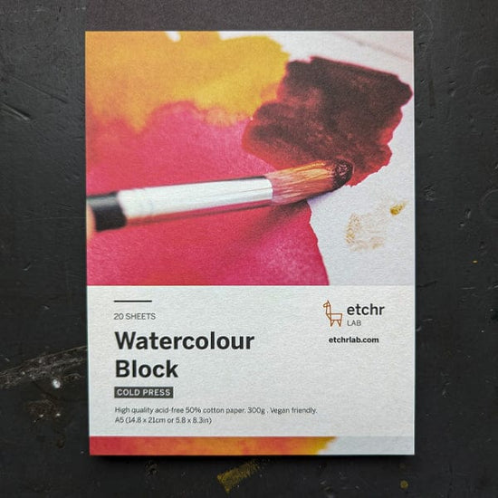 Etchr Watercolour Block A5 - 14.8x21cm Etchr - 50% Cotton Watercolour Blocks