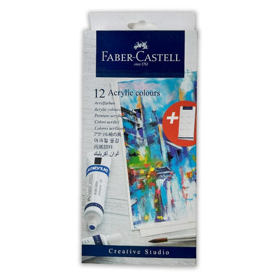 Faber-Castell Acrylic Paint Set Faber-Castell - Acrylic Colours - 12x20mL Tube Set - Item #379212