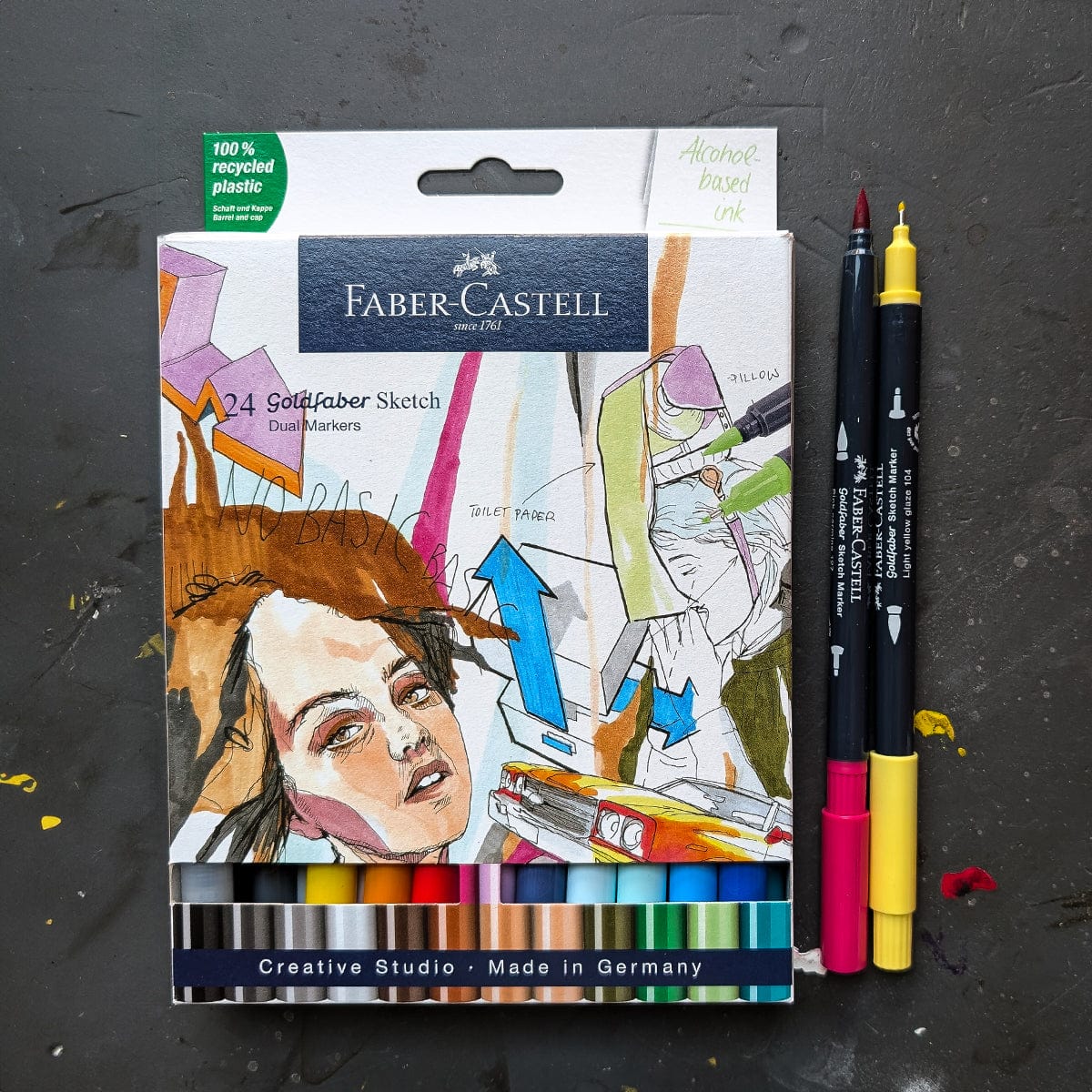 Faber-Castell Brush Marker Set Faber-Castell - Goldfaber Sketch - Dual-Tip Markers - Set of 24