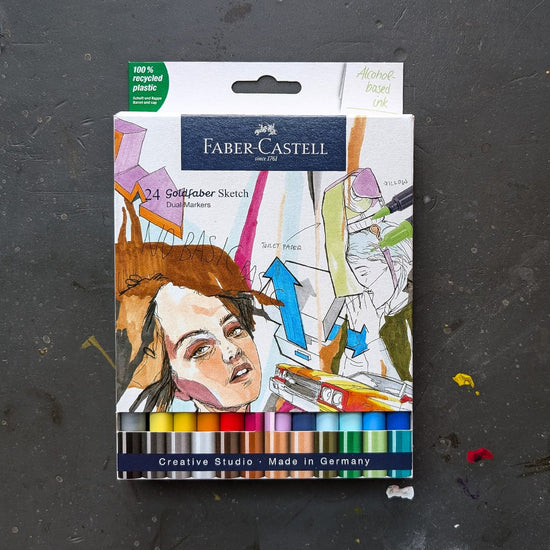 Faber-Castell Brush Marker Set Faber-Castell - Goldfaber Sketch - Dual-Tip Markers - Set of 24