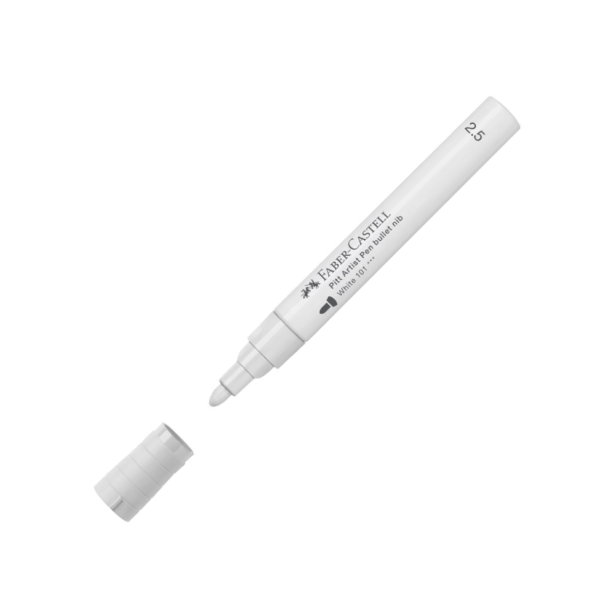 Faber-Castell Felt Tip Marker Faber-Castell - Pitt Artist Pen - 2.5mm Bullet Tip - White