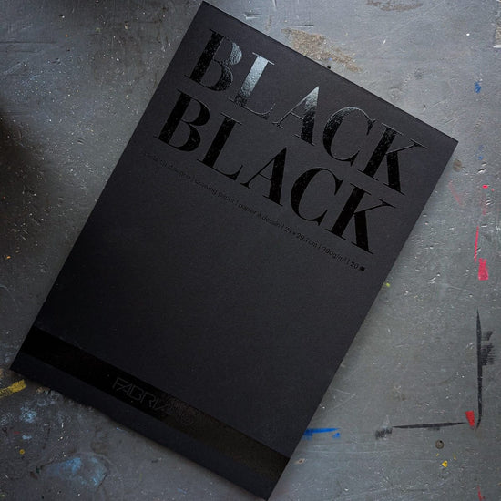 Fabriano Drawing Pad - Black Fabriano - Black Black Drawing Paper - 21x29.7cm Pad
