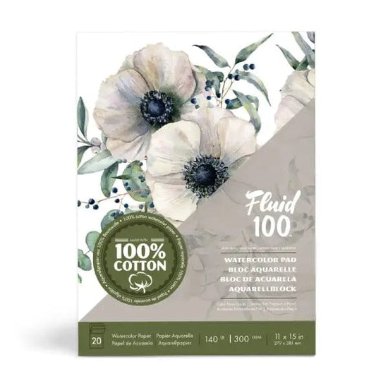 Fluid Watercolour Paper Watercolour Block Fluid 100 - Watercolour Pad - Cold Press - 140lb - 11x15"