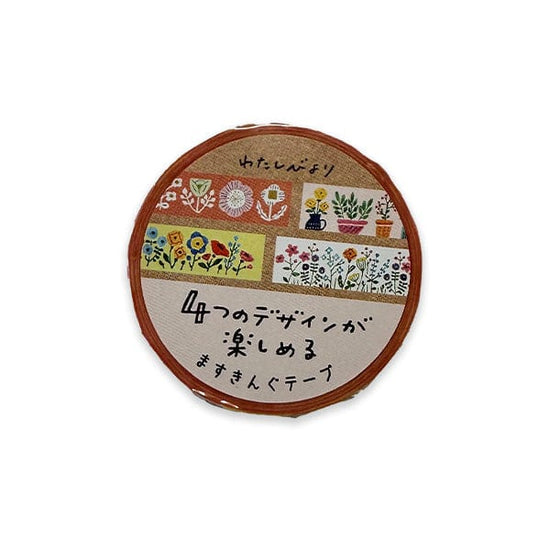 Furukawa Shiko Tape Roll Furukawa Shiko - Washi Tape - 15mm x 7m Roll - Flower Medley - Item #QNT55-320