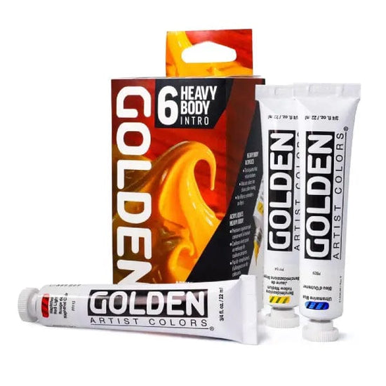 Golden Artist Colors Acrylic Paint Set Golden - Heavy Body Acrylics - Intro Set - 6 Colours