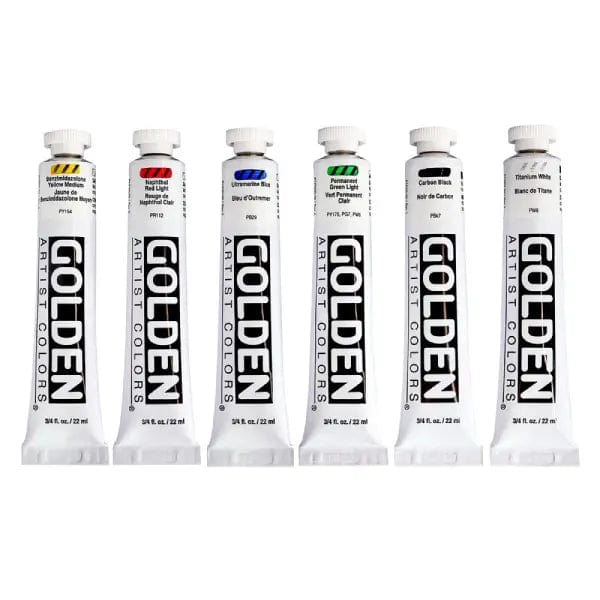 Golden Artist Colors Acrylic Paint Set Golden - Heavy Body Acrylics - Intro Set - 6 Colours