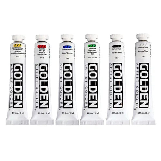 Golden Artist Colors Acrylic Paint Set Golden - Heavy Body Acrylics - Intro Set - 6 Colours