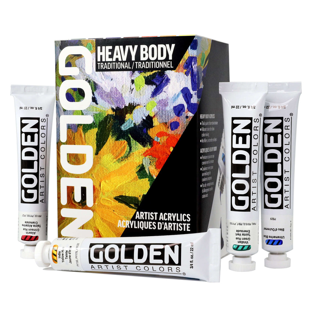 
                
                    Load image into Gallery viewer, Golden Artist Colors Acrylic Paint Set Golden - Heavy Body Acrylics - Traditional Set - 8 Colours - Item #0000947-0
                
            