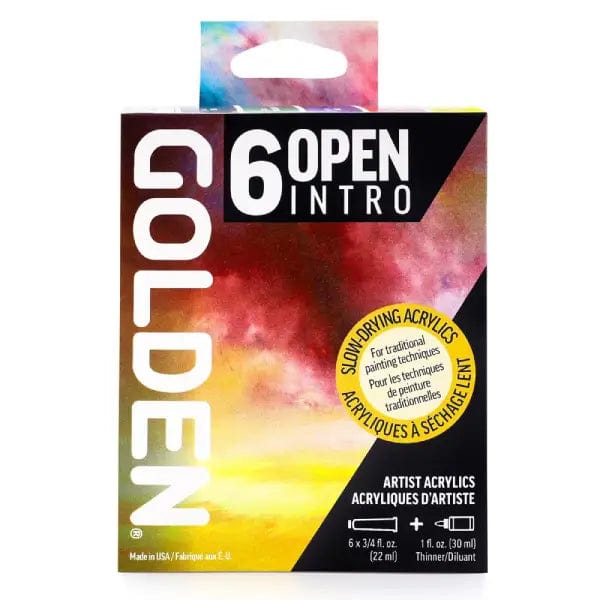 Golden Artist Colors Acrylic Paint Set Golden - OPEN Slow-Drying Acrylics - Intro Set - 6 Colours - Item #0000055-0