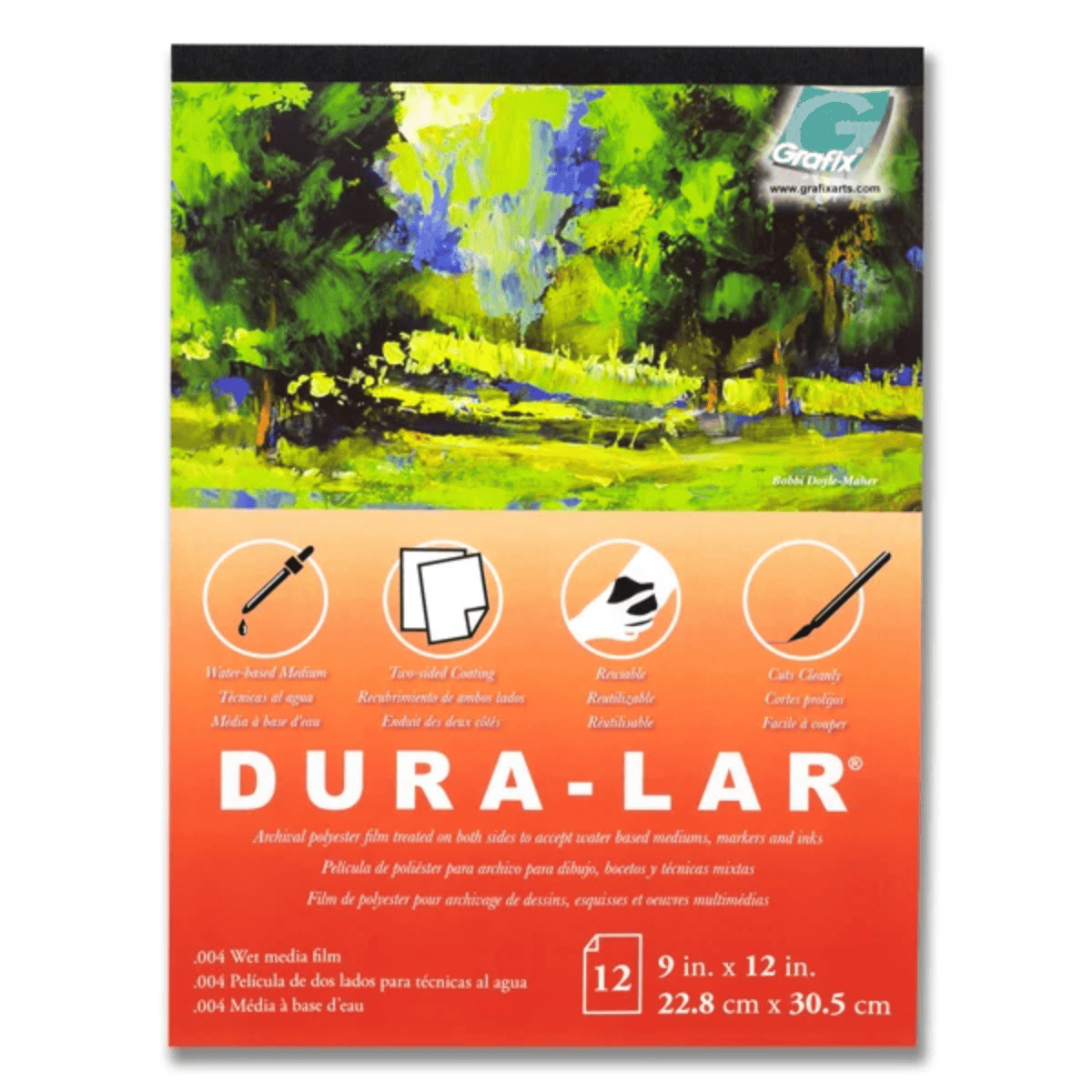 Grafix Arts Polyester Sheet Pad Grafix - Dura-Lar - .004 Wet Media Film - 9x12" Pad