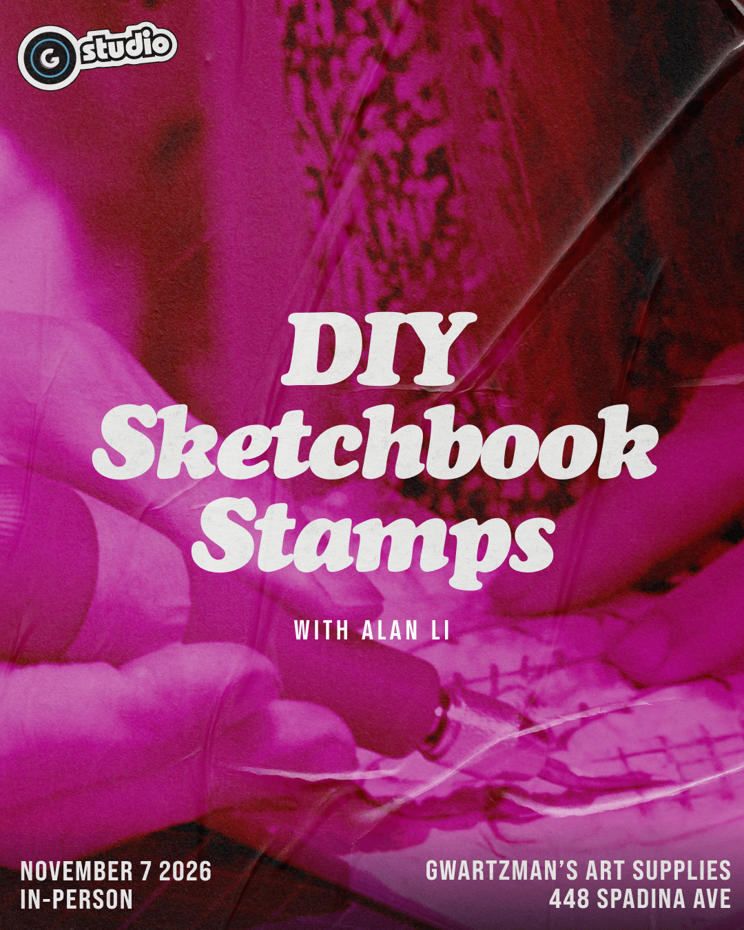 Gwartzman's Art Supplies Event DIY Carved Sketchbook Stamps