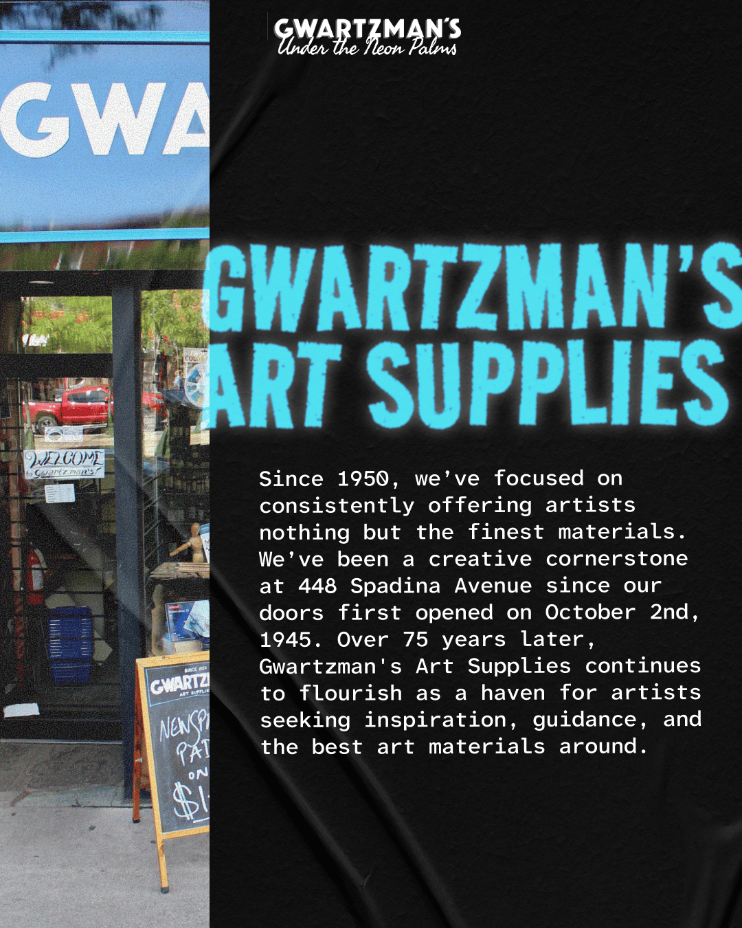 Gwartzman's Art Supplies Event Gwartzman's Under the Neon Palms