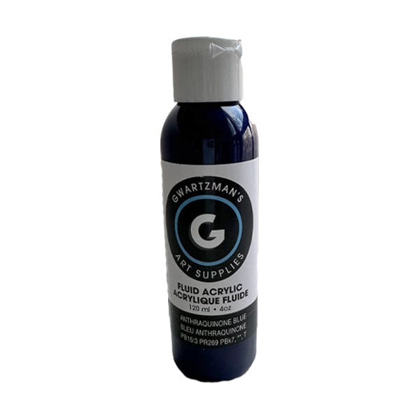 Gwartzman's Art Supplies Fluid Acrylic ANTHRAQUINONE BLUE Gwartzman's Fluid Acrylics - 120mL Bottles