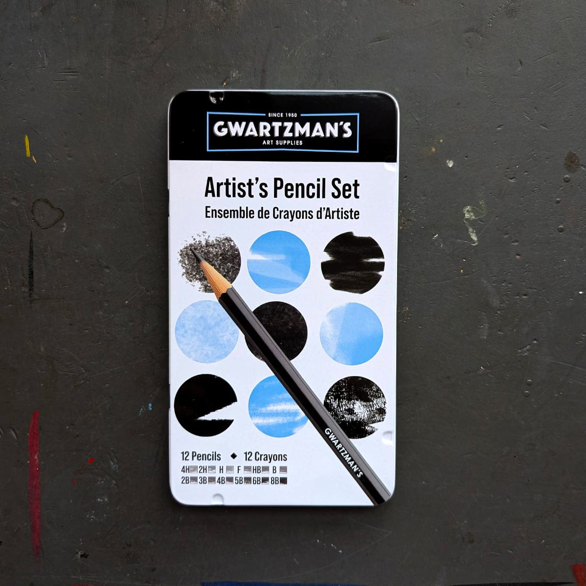 Gwartzman's Art Supplies Graphite Pencil Set Gwartman's - Artist's Pencil Set - Tin of 12 Grades