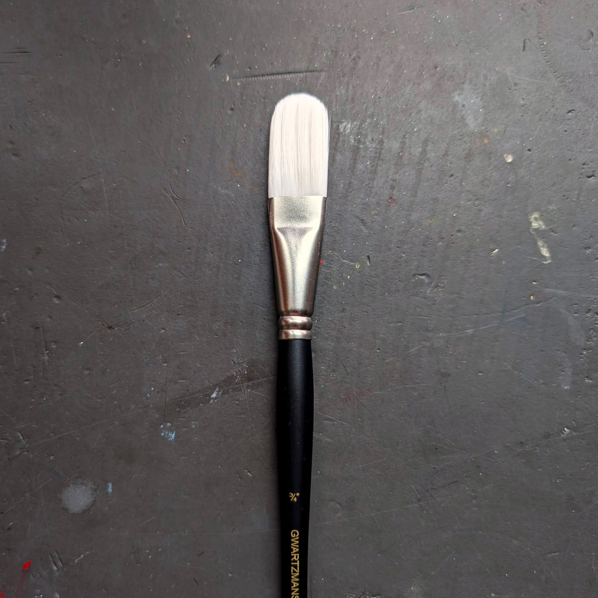 Gwartzman's Art Supplies Synthetic Brush Gwartzman's - White Taklon Brush - Series 70 - Filbert ¾"
