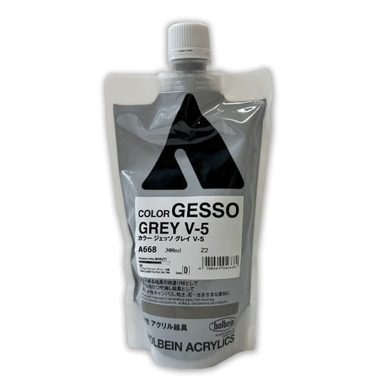 Holbein Artist Materials Acrylic Ground Grey V5 - 668 Holbein - Colour Gesso - 300mL Poly Bags