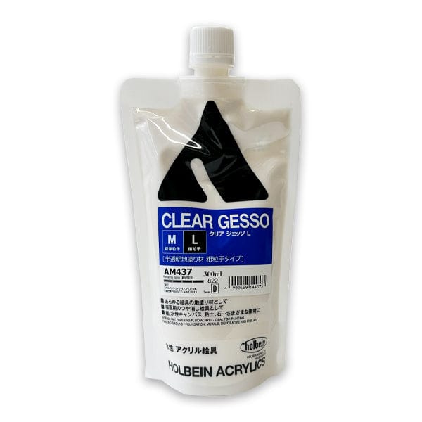 Holbein Artist Materials Acrylic Ground L - Coarse 437 Holbein - Clear Gesso - 300mL Poly Bags
