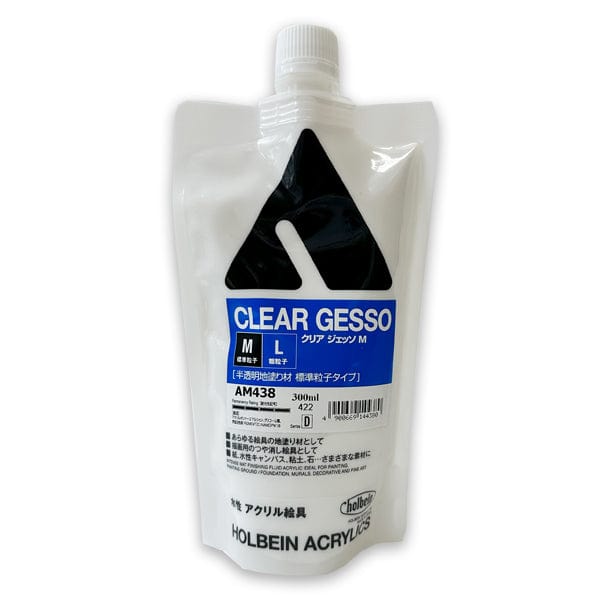 Holbein Artist Materials Acrylic Ground M - Medium 438 Holbein - Clear Gesso - 300mL Poly Bags