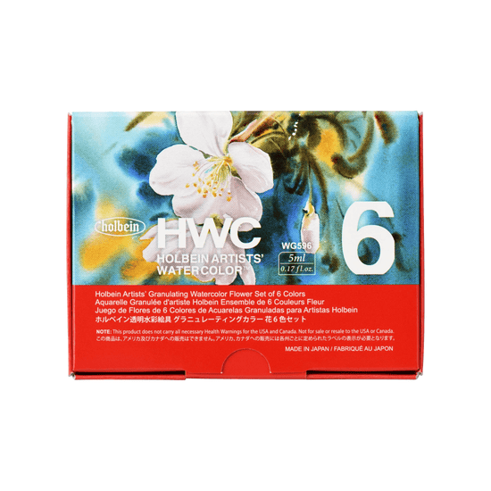 Holbein Artist Materials Watercolour Set Holbein - Artists' Granulating Watercolour - Flower - Set of 6 Colours - 5mL Tubes