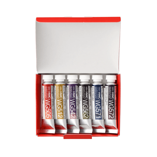 Holbein Artist Materials Watercolour Set Holbein - Artists' Granulating Watercolour - Moon - Set of 6 Colours - 5mL Tubes
