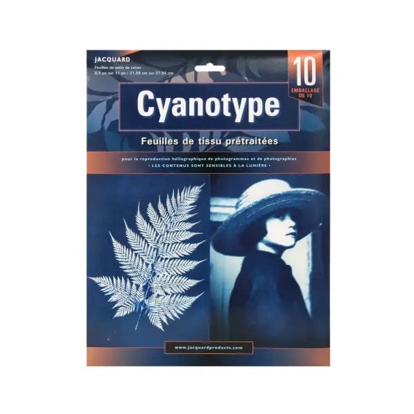 Jacquard Printmaking Kit Jacquard - Cyanotype - Pretreated Fabric Sheets - 10 Pack - Item #JCY1110