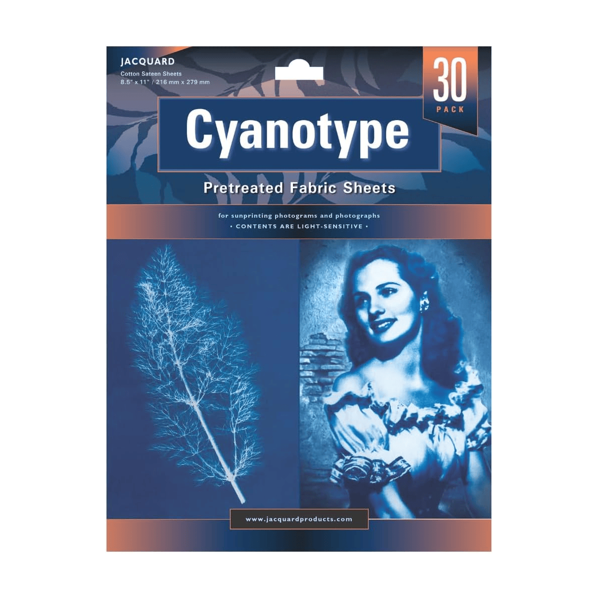 Jacquard Printmaking Kit Jacquard - Cyanotype - Pretreated Fabric Sheets - 30 Pack