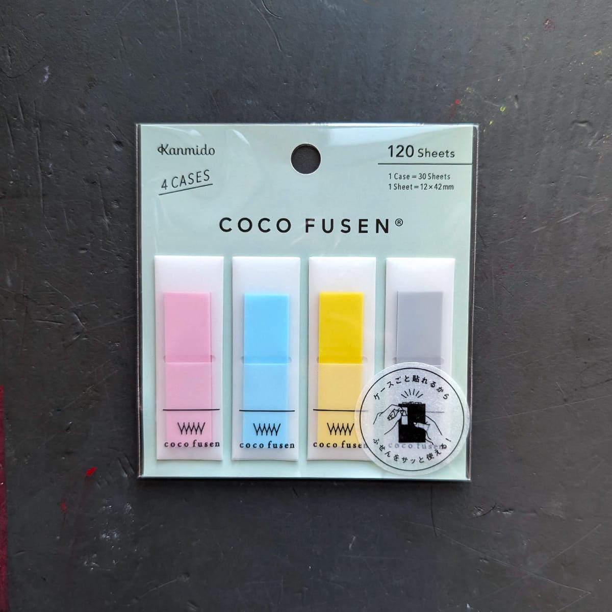 Kanmido Stationery Colour - Green Kanmido - Coco Fusen Sticky Tabs - Colour & Pattern Packs