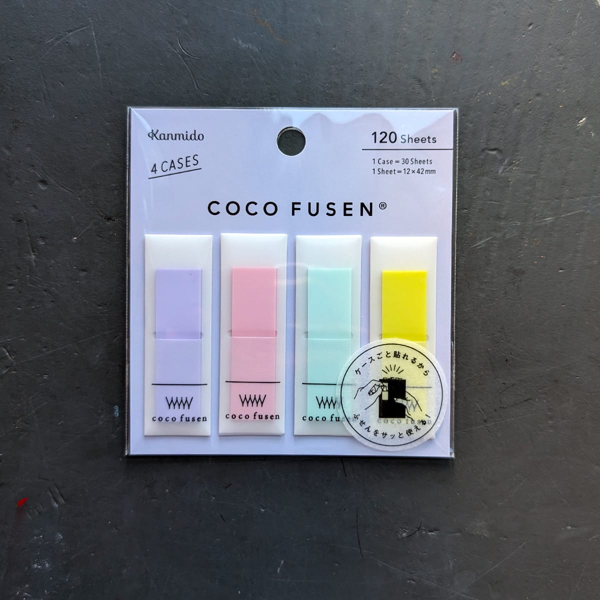 Kanmido Stationery Colour - Violet Kanmido - Coco Fusen Sticky Tabs - Colour & Pattern Packs