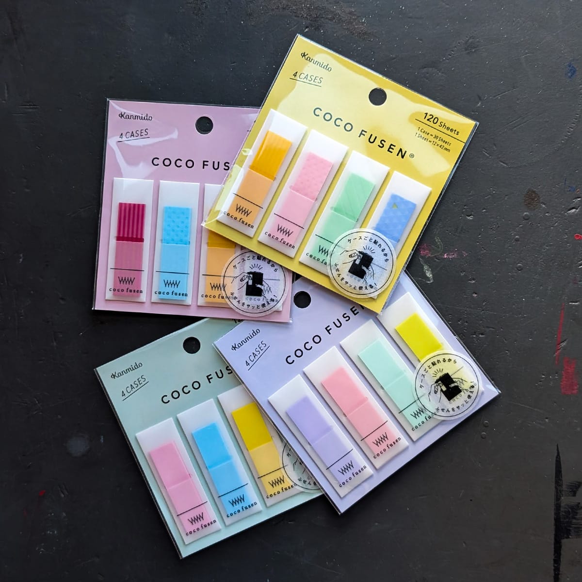 Kanmido Stationery Kanmido - Coco Fusen Sticky Tabs - Colour & Pattern Packs