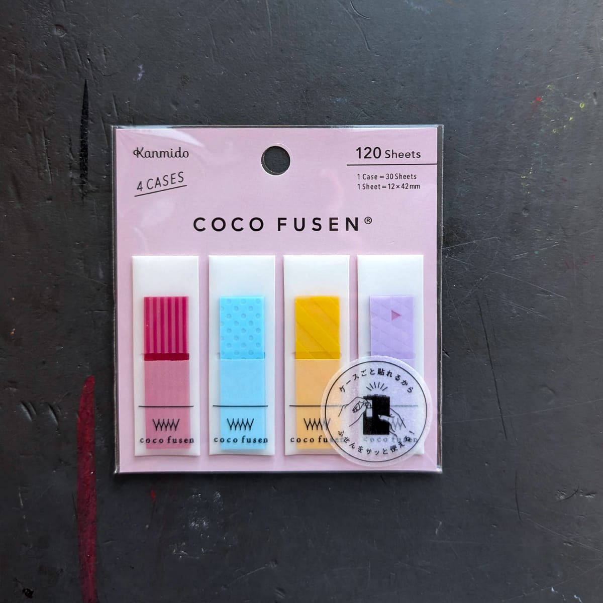 Kanmido Stationery Pattern - Pink Kanmido - Coco Fusen Sticky Tabs - Colour & Pattern Packs
