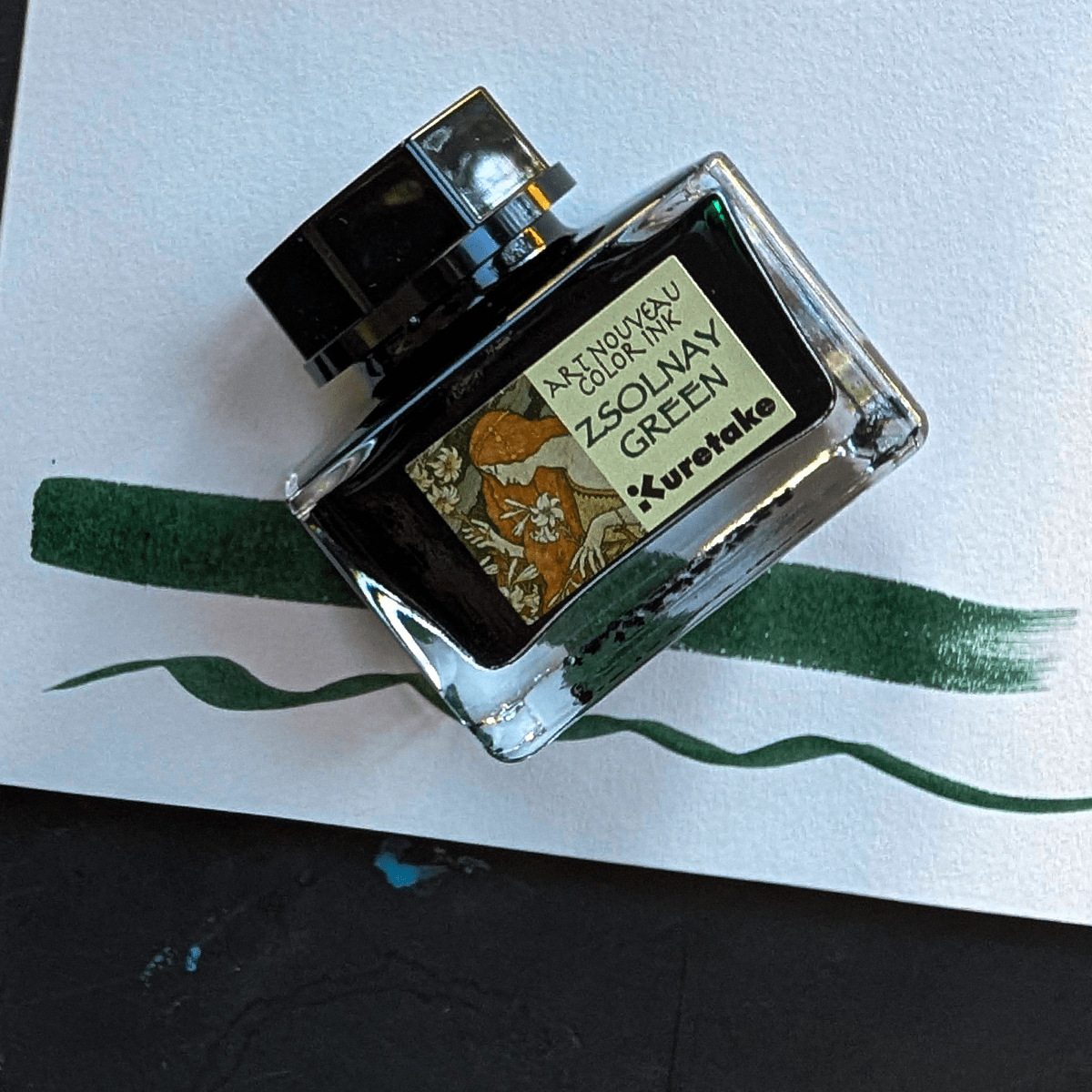 Kuretake Drawing Ink Zsolnay Green Kuretake - Ink-Cafe - Art Nouveau Colour Ink - 20g Bottles
