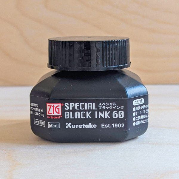 Kuretake Specialty Ink Kuretake - ZIG Cartoonist - Special Black Ink - 60mL Bottle