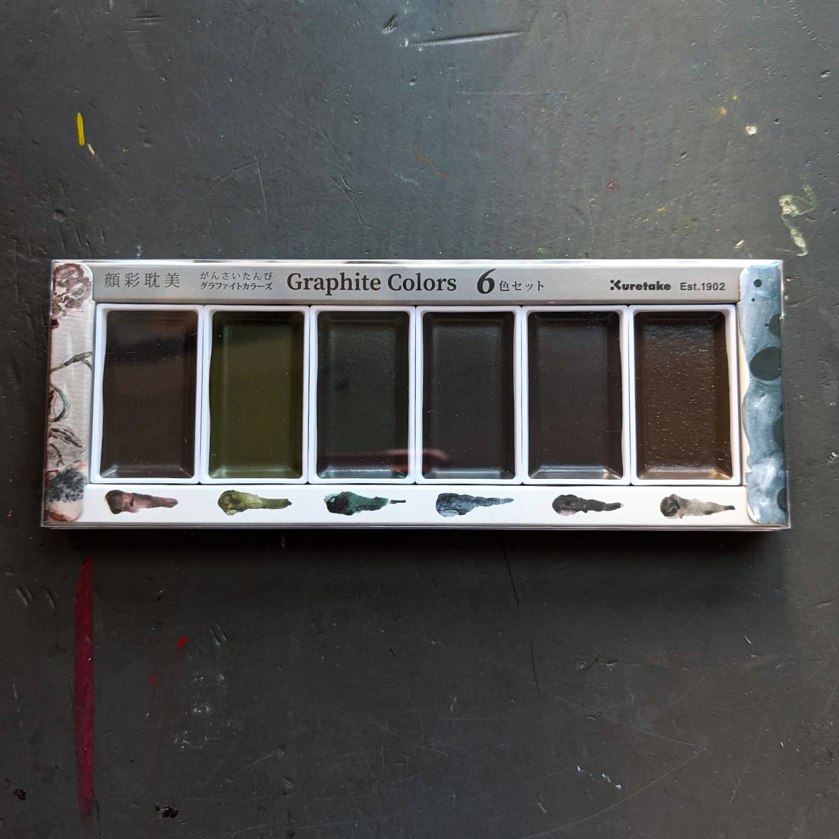 Kuretake Watercolour Set Kuretake - Gansai Tambi - Graphite Watercolours - 6 Colour Set