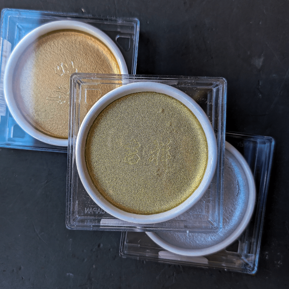 Kyowa Trading Co. Watercolour Pan Gansai Tambi -  Large Metallic Watercolours in Ceramic Palette