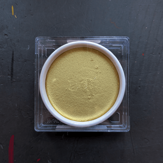 Kyowa Trading Co. Watercolour Pan Yellow Gold - #58 Gansai Tambi -  Large Metallic Watercolours in Ceramic Palette