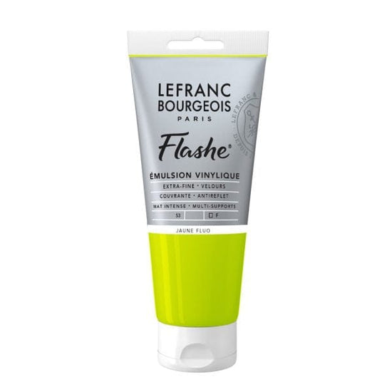 Lefranc & Bourgeois Acrylic Paint Fluorescent Yellow Flashe - Vinyl Emulsion Paint - Individual 80mL Tubes - Series 3