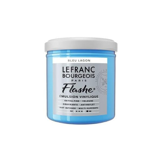 Lefranc & Bourgeois Acrylic Paint Lagoon Blue Flashe - Vinyl Emulsion Paint - Individual 125mL Jars - Series 2