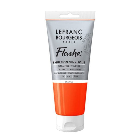 Lefranc & Bourgeois Acrylic Paint Orange Flashe - Vinyl Emulsion Paint - Individual 80mL Tubes - Series 1