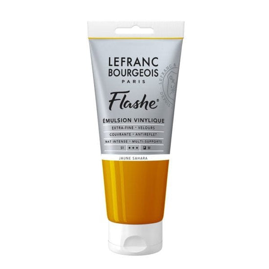Lefranc & Bourgeois Acrylic Paint Sahara Yellow Flashe - Vinyl Emulsion Paint - Individual 80mL Tubes - Series 1