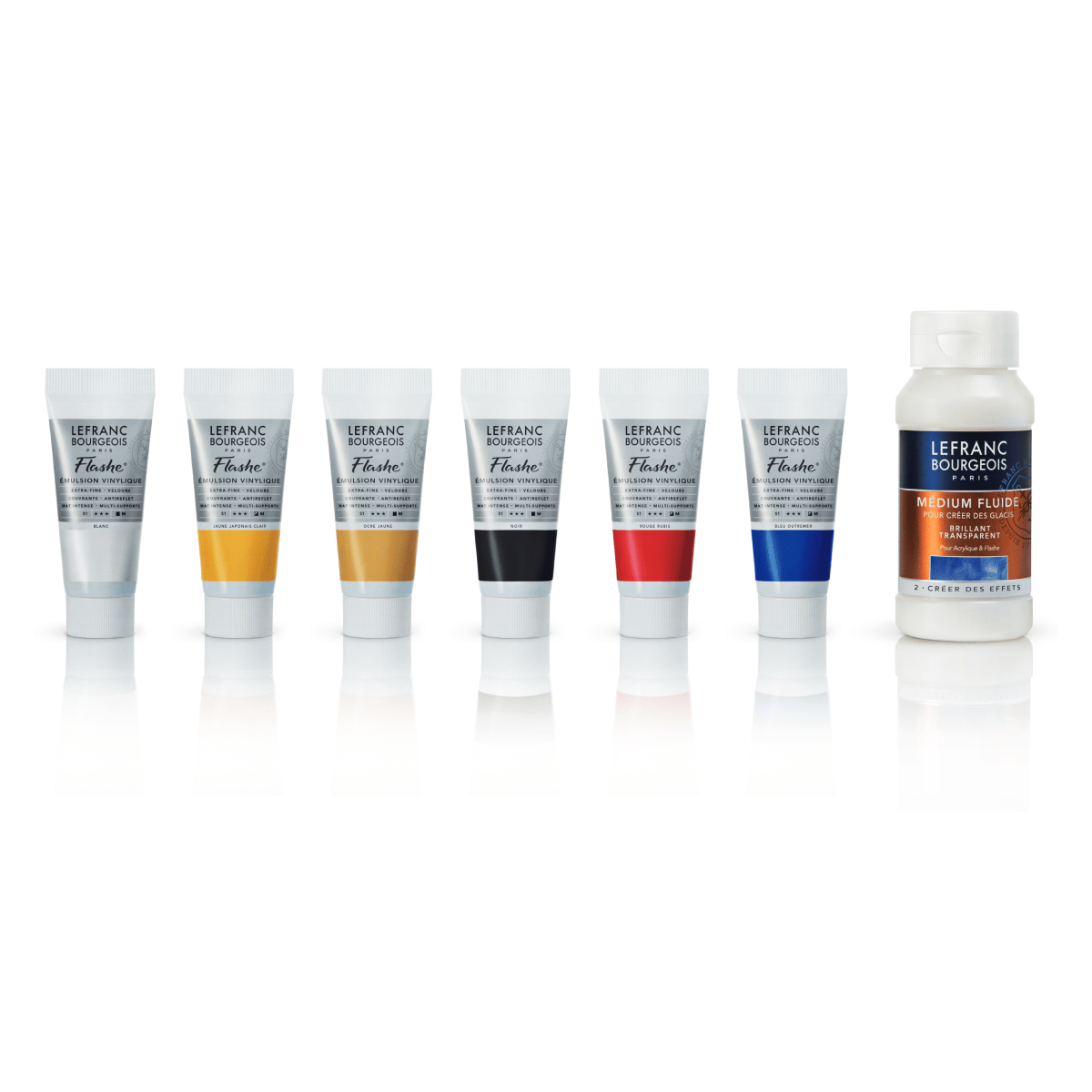 Lefranc Bourgeois Acrylic Paint Set Flashe - Vinyl Emulsion Paint - Discovery Set - 6 x 20mL Tubes