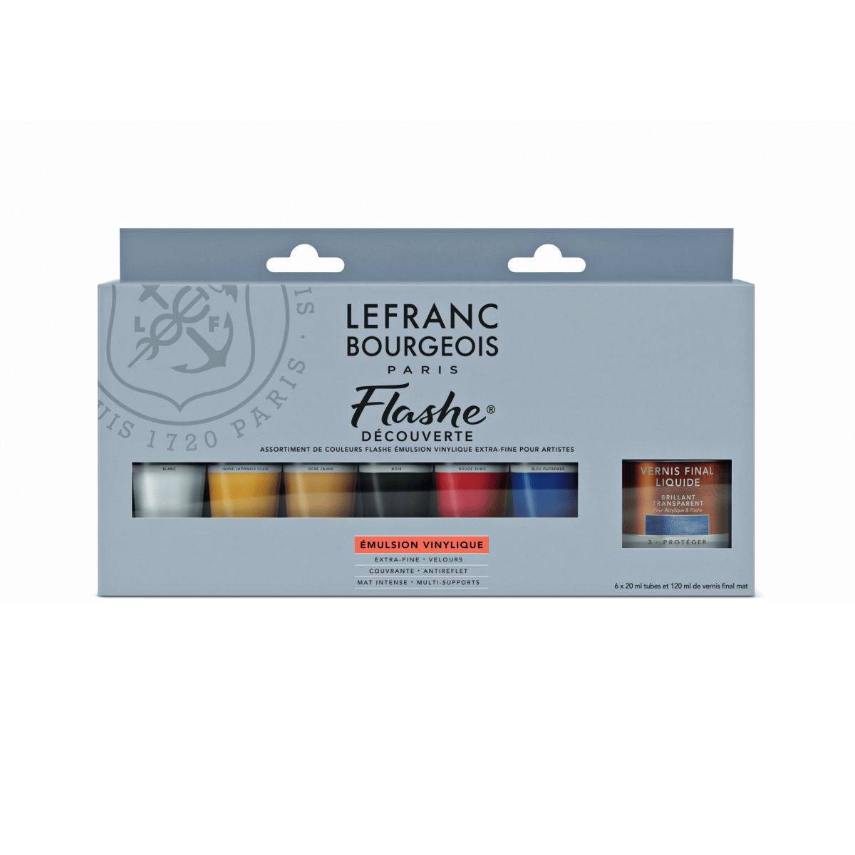 Lefranc Bourgeois Acrylic Paint Set Flashe - Vinyl Emulsion Paint - Discovery Set - 6 x 20mL Tubes